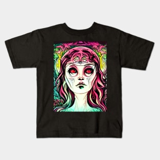 Haunted Realms: Alternative Style Takes a Dark Journey into Fantasy and Horror Kids T-Shirt